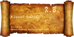Kiszel Balló névjegykártya